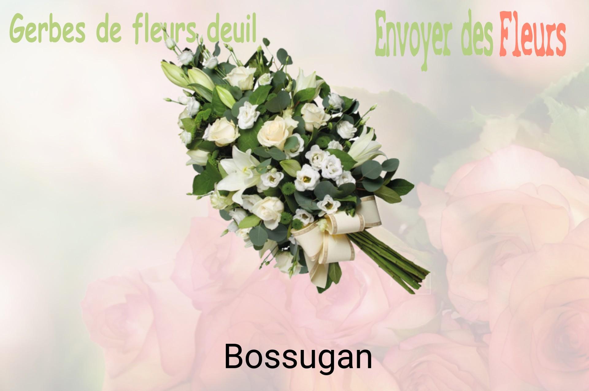 Gerbe de fleurs de deuil livrée à Bossugan